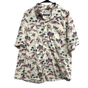 Saddlebred Mens Classic Fit Hawaiian Print Short Sleeve Shirt Sz XXL